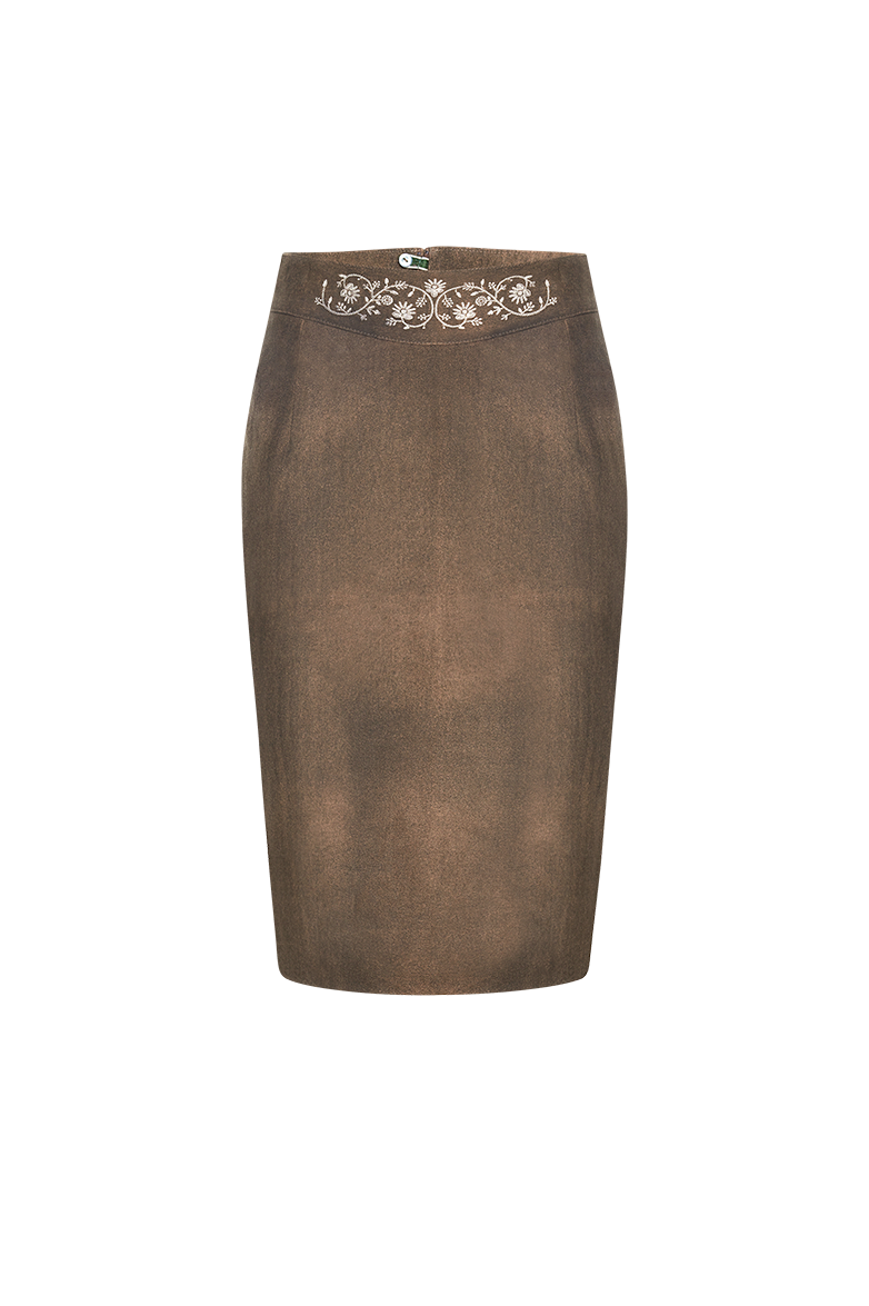 Skirt in elastic leather - Image 1