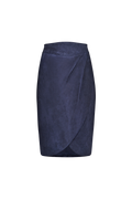 Suede skirt with rounded corners - thumbnail 1