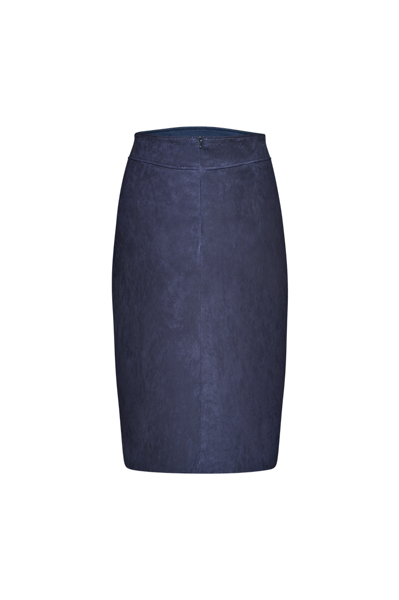 Suede skirt with rounded corners - Image 4