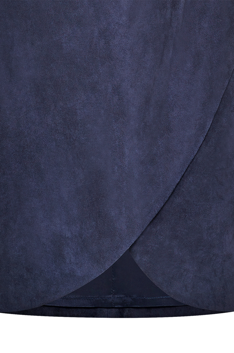Suede skirt with rounded corners - Image 7