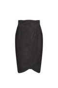 Suede skirt with rounded corners - thumbnail 2