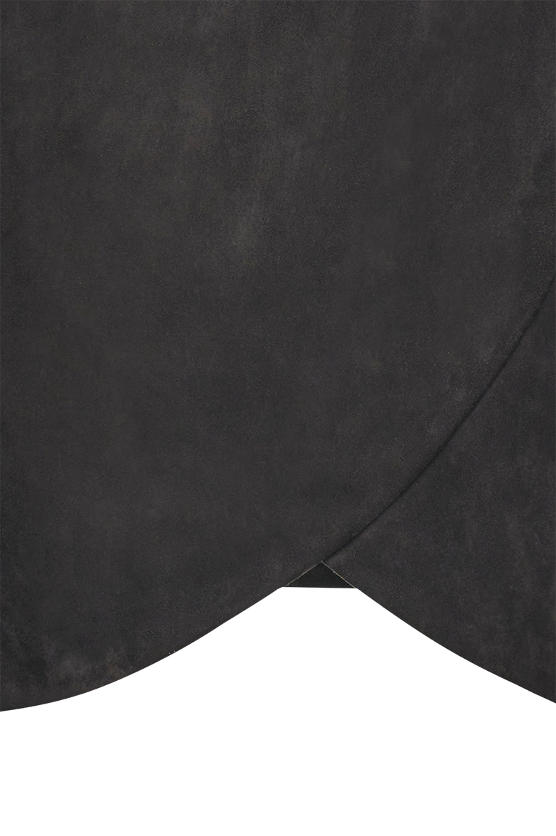 Suede skirt with rounded corners - Image 8