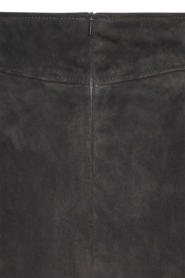Suede skirt with rounded corners - Image 11