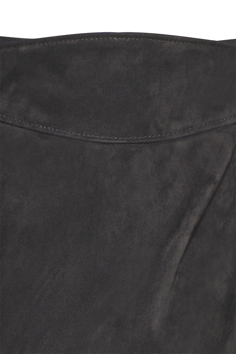Suede skirt with rounded corners - Image 17