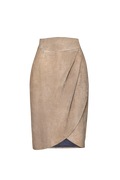 Suede skirt with rounded corners - thumbnail 3