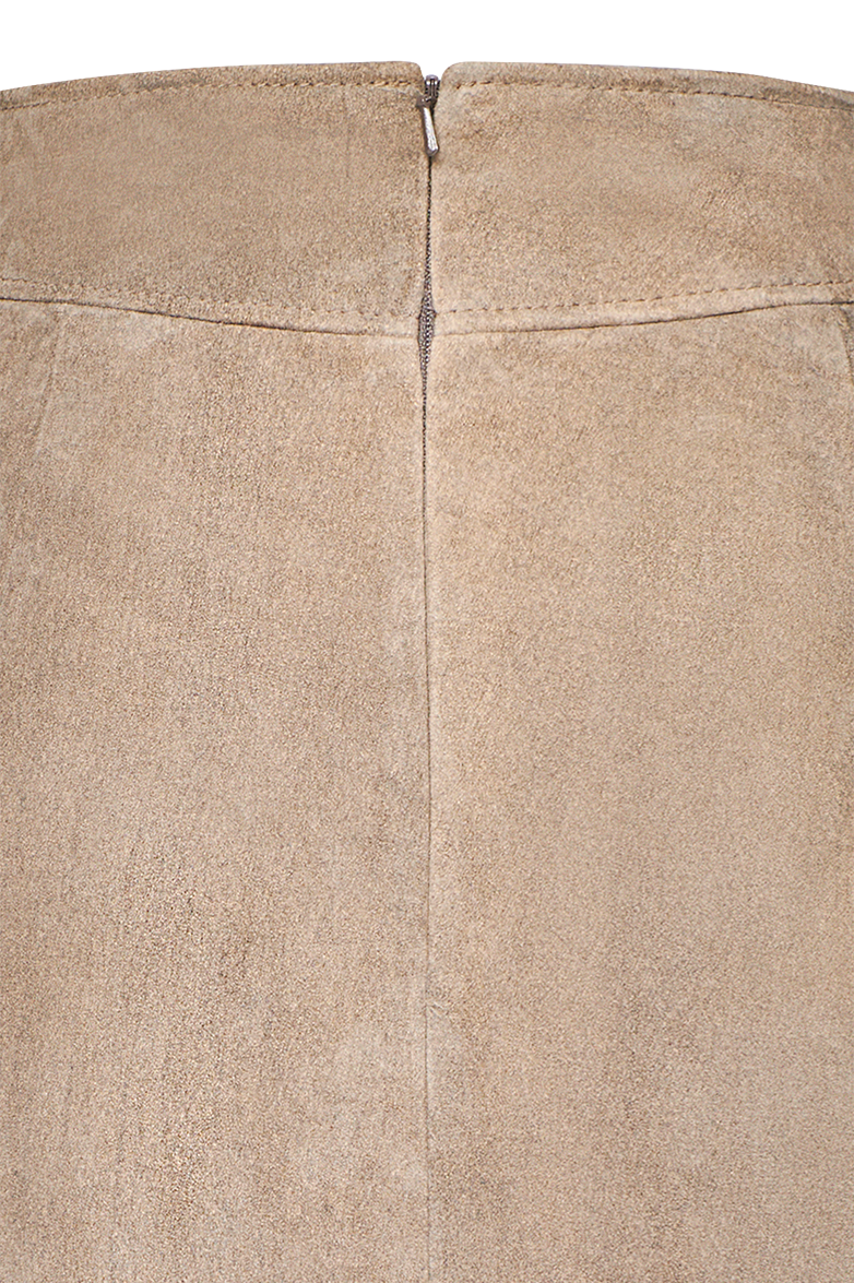 Suede skirt with rounded corners - Image 12