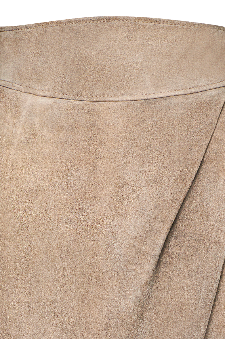 Suede skirt with rounded corners - Image 18