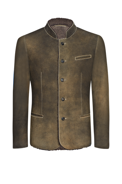 Deerskin jacket with lambskin lining
