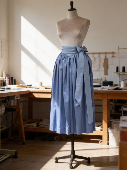 Allegra Dirndl apron in cotton satin