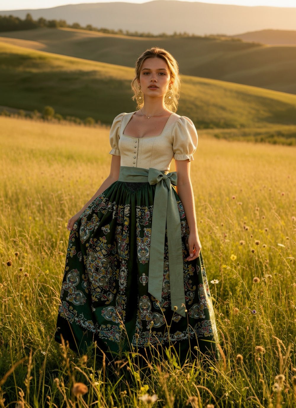 Louise Dirndl apron in pure silk - Image 2